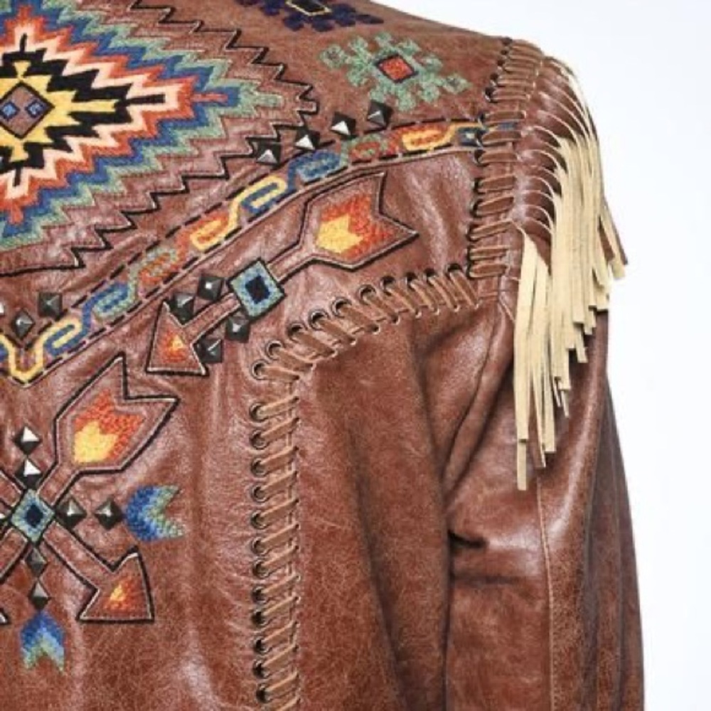 Double D Ranch Fringe Jacket with Embroidery and studs Medium - Picture 7 of 8